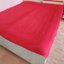 Простыня на резинке - 160x200x25 cм - Красная - 11412