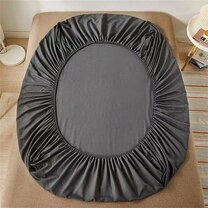 Простыня на резинке - 90x200x25 cм - Серая - 11238