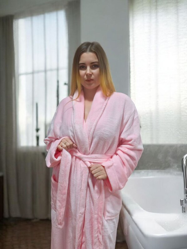 Халат - Микрофибра - Розовый - 11489