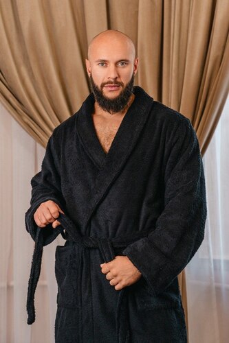 Хalat - Mikrofiber - Qora - 11492