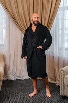 Хalat - Mikrofiber - Qora - 11492