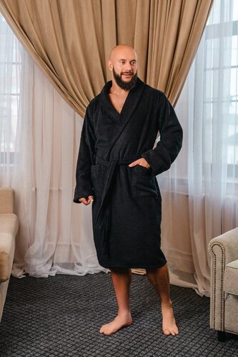 Хalat - Mikrofiber - Qora - 11492