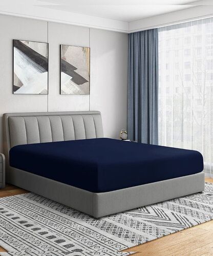 Простыня на резинке - 180x200x25 cм - Синяя - 11392