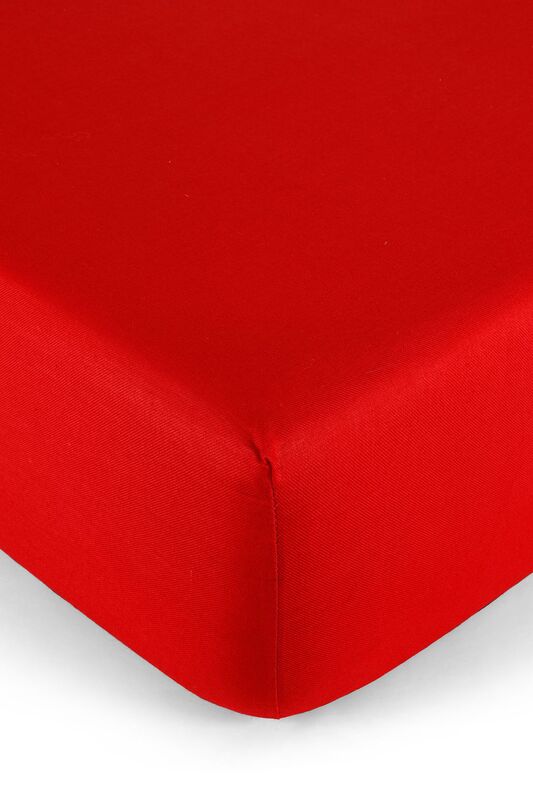 Простыня на резинке - 140x200x25 cм - Красная - 11413