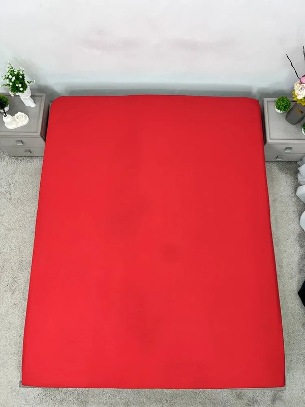 Простыня на резинке - 180x200x25 cм - Красная - 11411