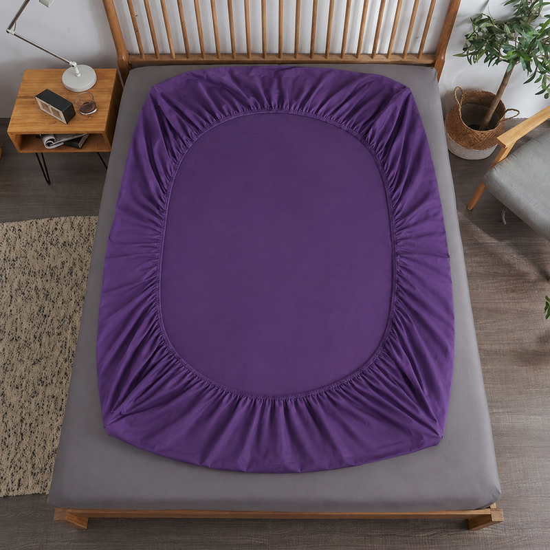 Простыня на резинке - 160x200x25 cм - Фиолетовая - 11269
