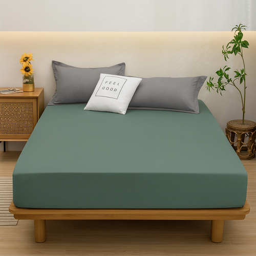 Простыня на резинке - 180x200x25 cм - Хаки - 11499