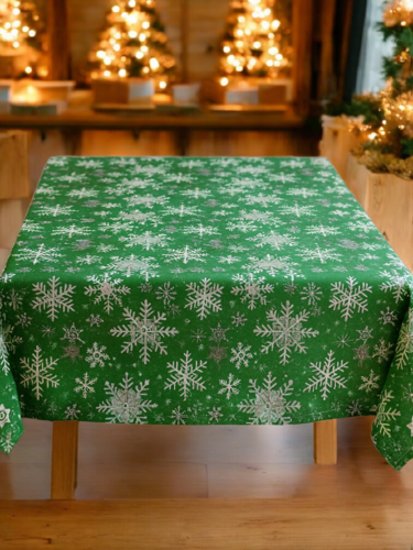 Скатерть - Новогодняя - Зелёная - Свой размер на заказ