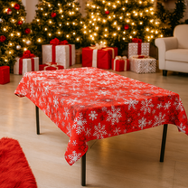 Скатерть - Новогодняя - Красная - Свой размер на заказ