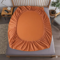 Простыня на резинке - 90x200x25 cм - Оранжевый - 11611