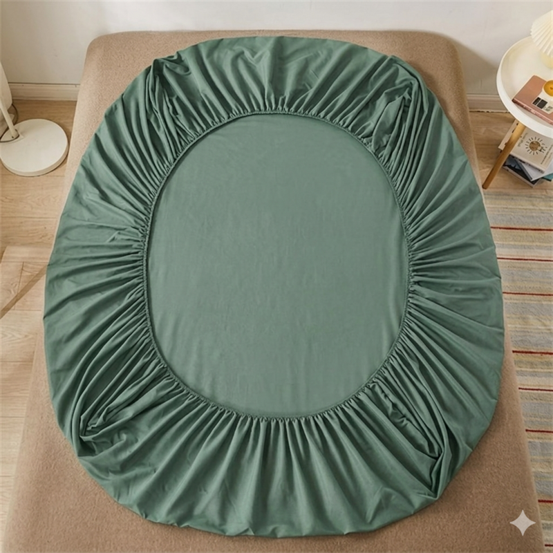 Простыня на резинке - 90x200x25 cм - Хаки - 11502