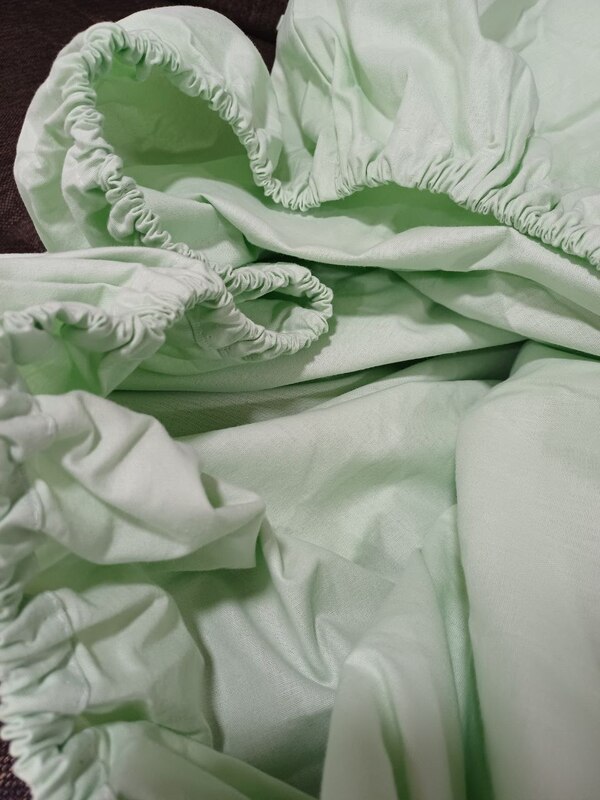 Простыня на резинке - 140x200x25 cм - Фисташковая - 11267