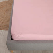 Простыня на резинке - 90x200x25 cм - Розовая - 11634
