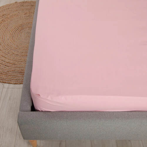 Простыня на резинке - 140x200x25 cм - Розовая - 10706