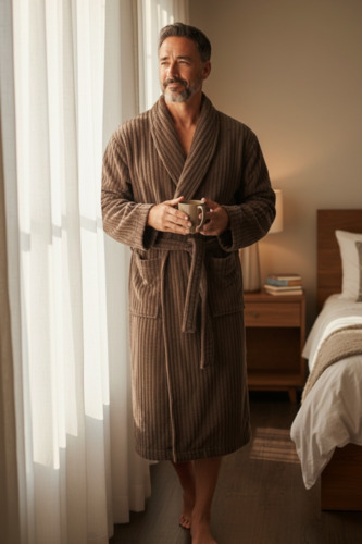 Хalat - Mikrofiber - Jigarrang - 11516