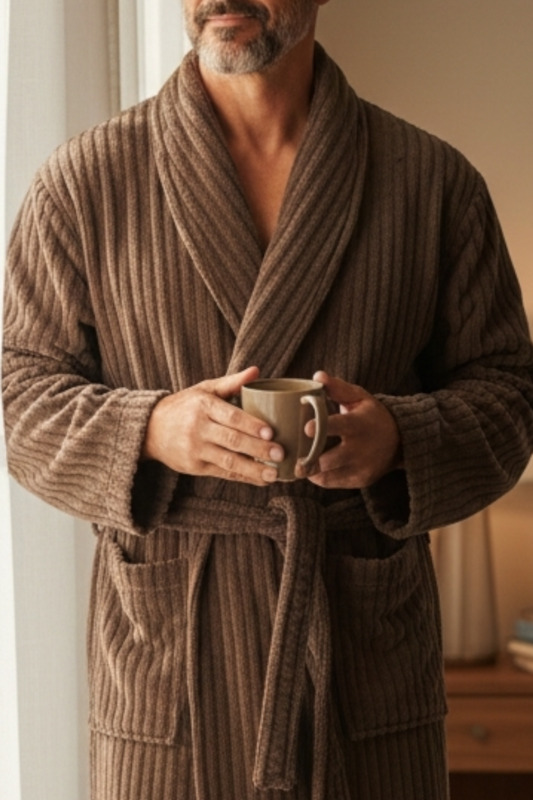 Халат - Микрофибра - Коричневый - 11516