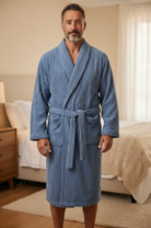 Халат - Микрофибра - Синий - 11515