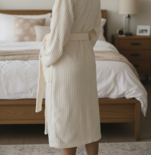 Халат - Микрофибра - Молочный - 11514