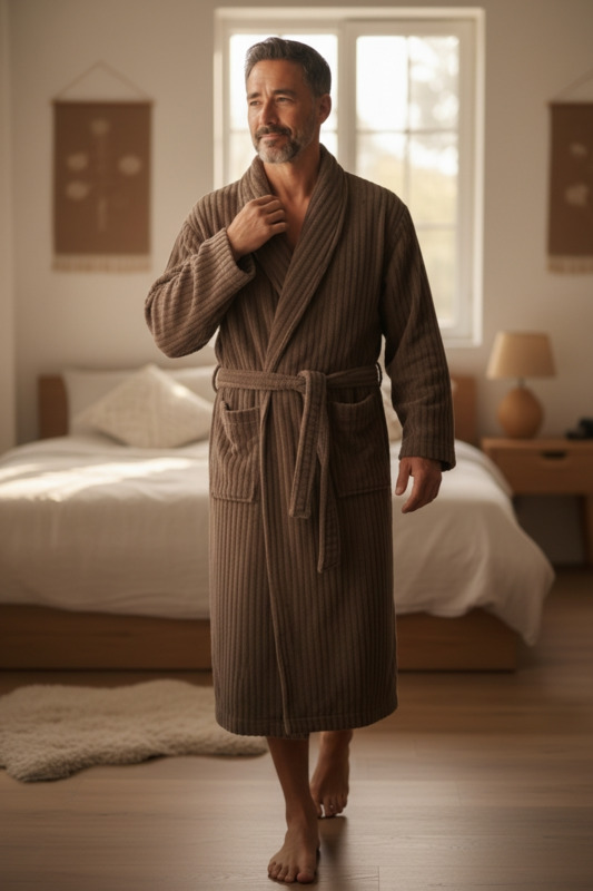 Халат - Микрофибра - Коричневый - 11516