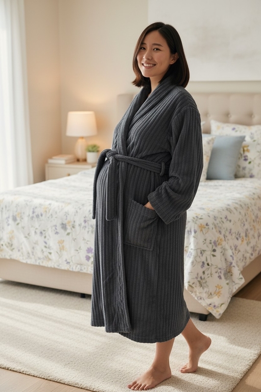 Халат - Микрофибра - Серый - 11572