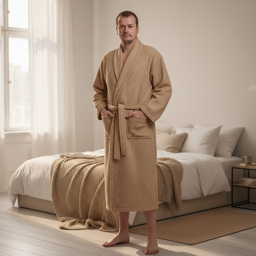 Халат - Вафельный - Беж - 11593