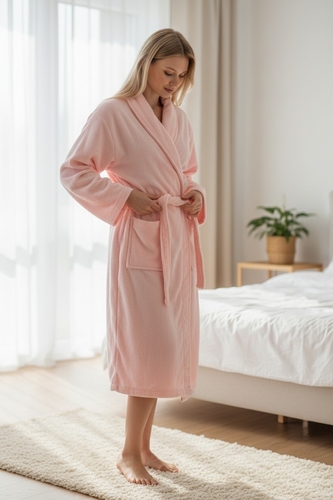Халат - Микрофибра - Персиковый - 11573
